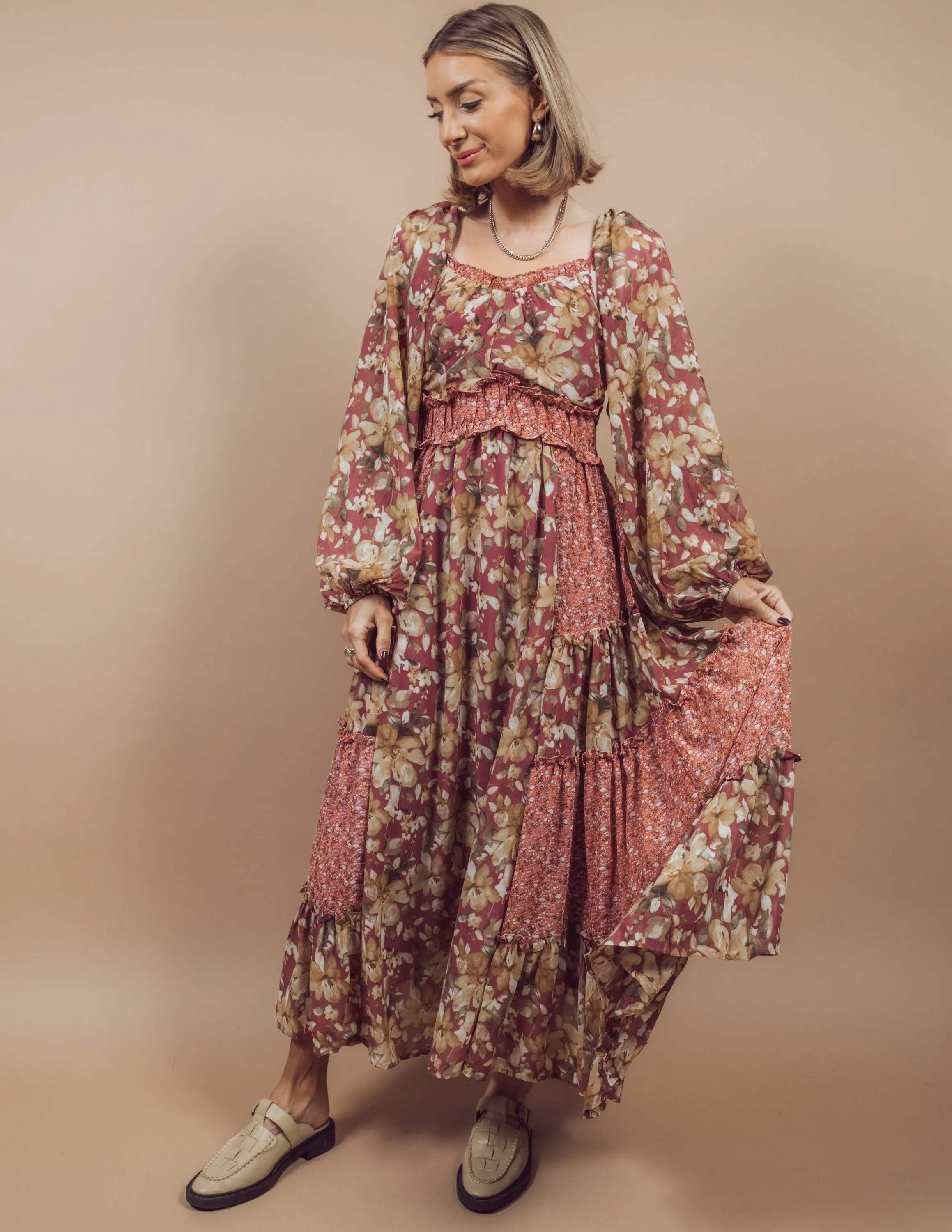 Amelia Printed Midi Dress sold by Shop Stevie product image thumbnail 4