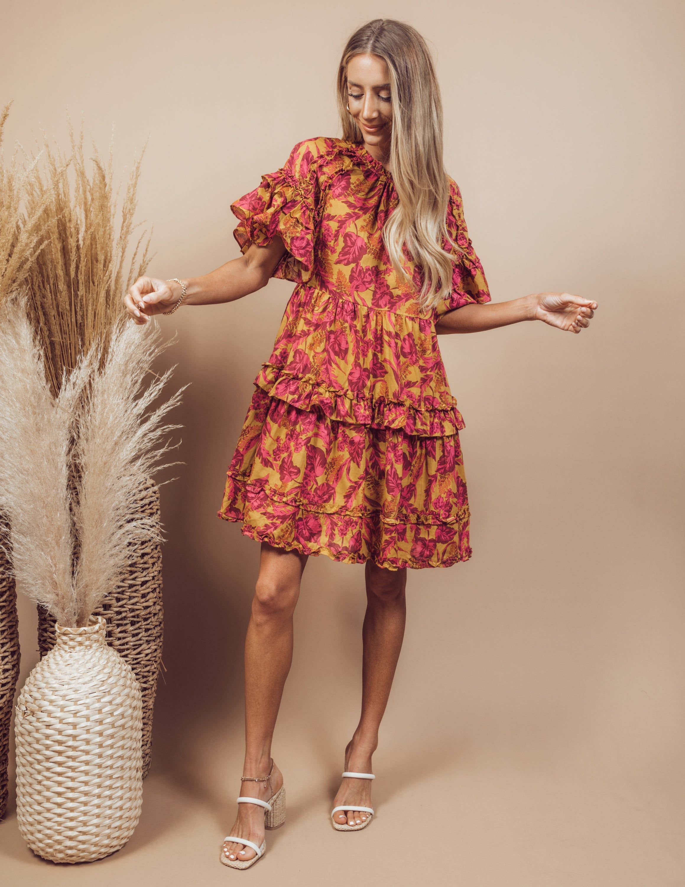 Tropical Sunset Floral Dress sold by Shop Stevie product image thumbnail 2