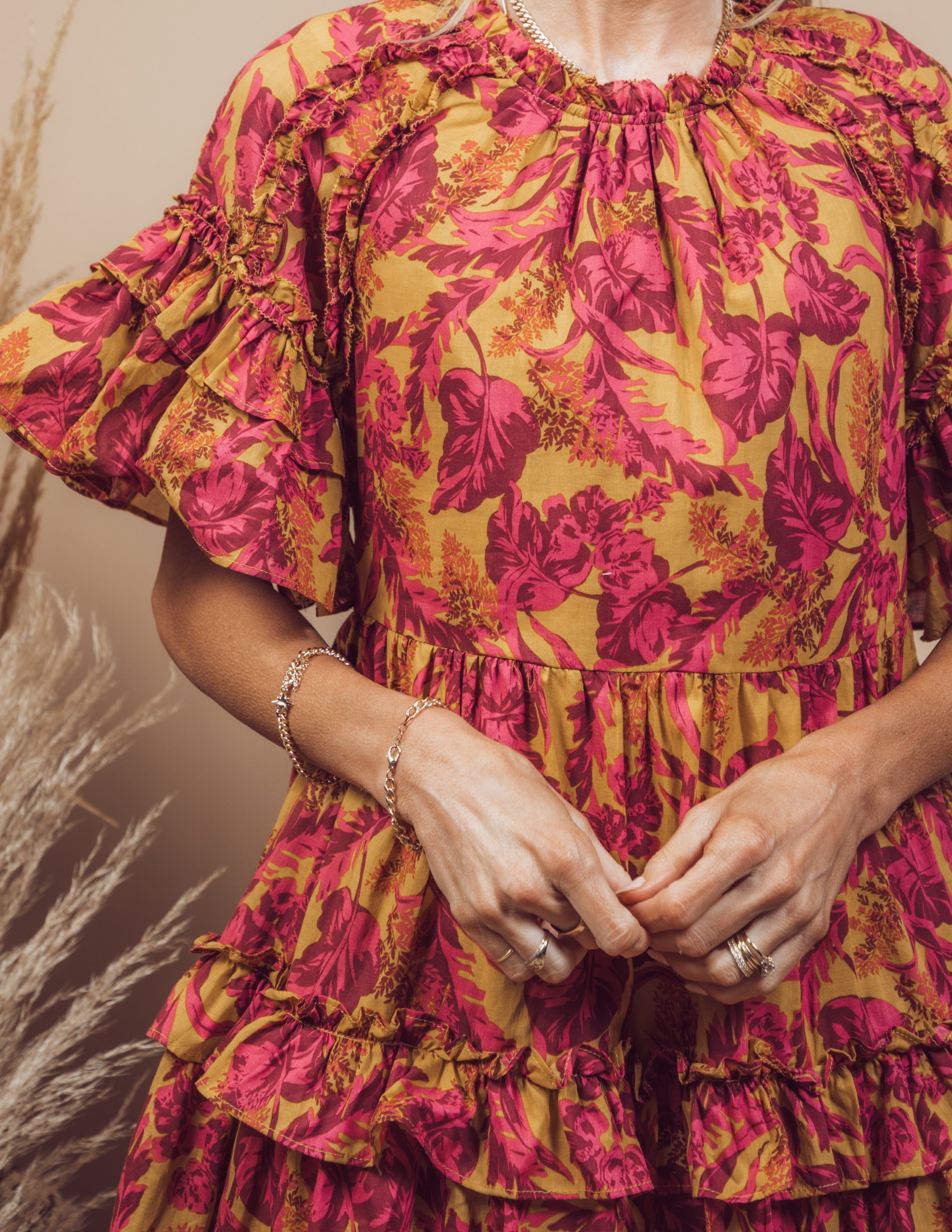 Tropical Sunset Floral Dress sold by Shop Stevie product image thumbnail 4