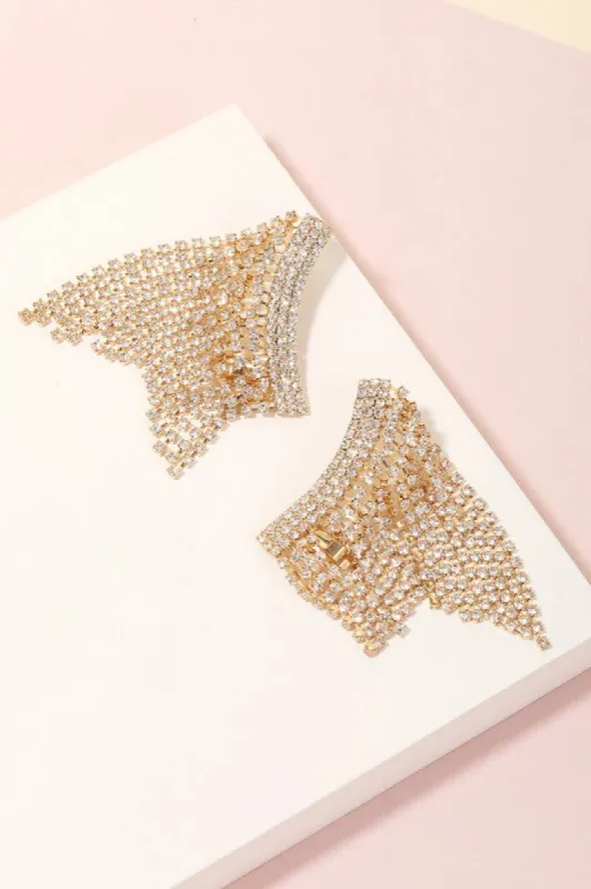 Rhinestone Tassel Fringe Earrings sold by Shop Stevie