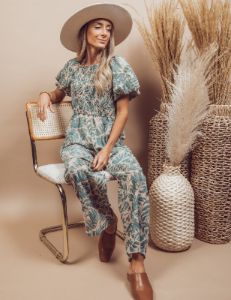 Tropical Printed Jumpsuit sold by Shop Stevie