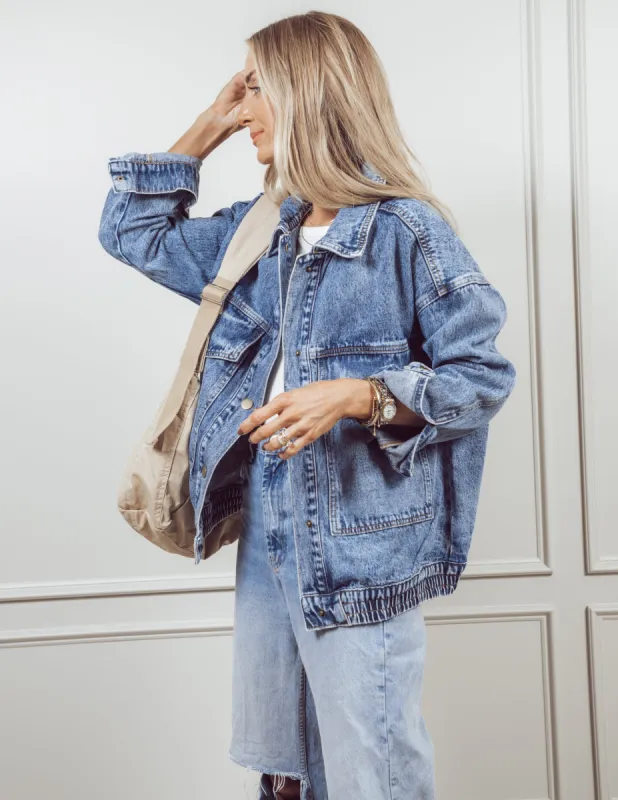 Hailey Oversized Denim Jacket sold by Shop Stevie