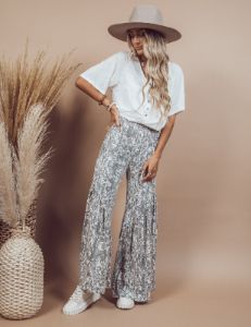 Alison Wide Floral Printed Pants sold by Shop Stevie