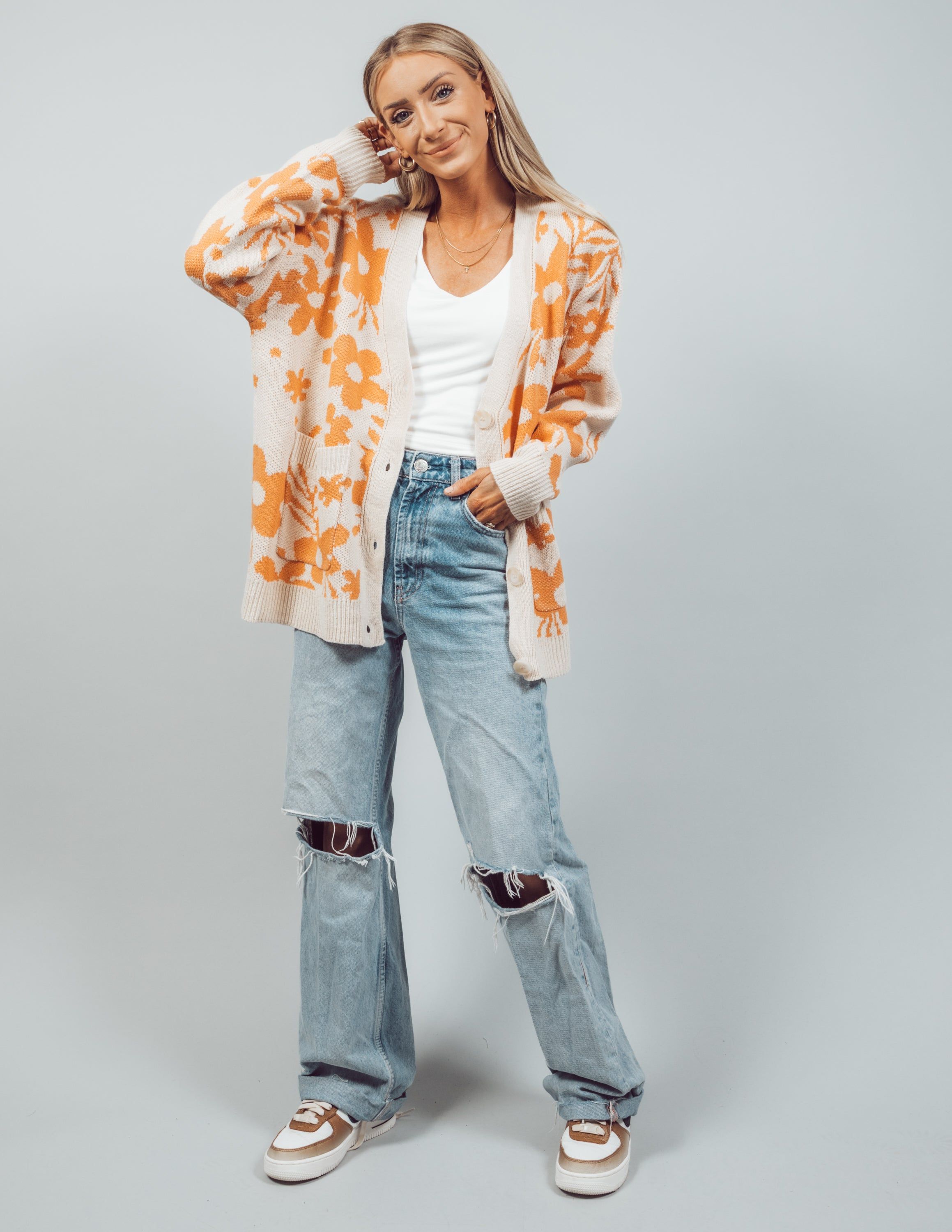 Daisy Printed Cardigan sold by Shop Stevie