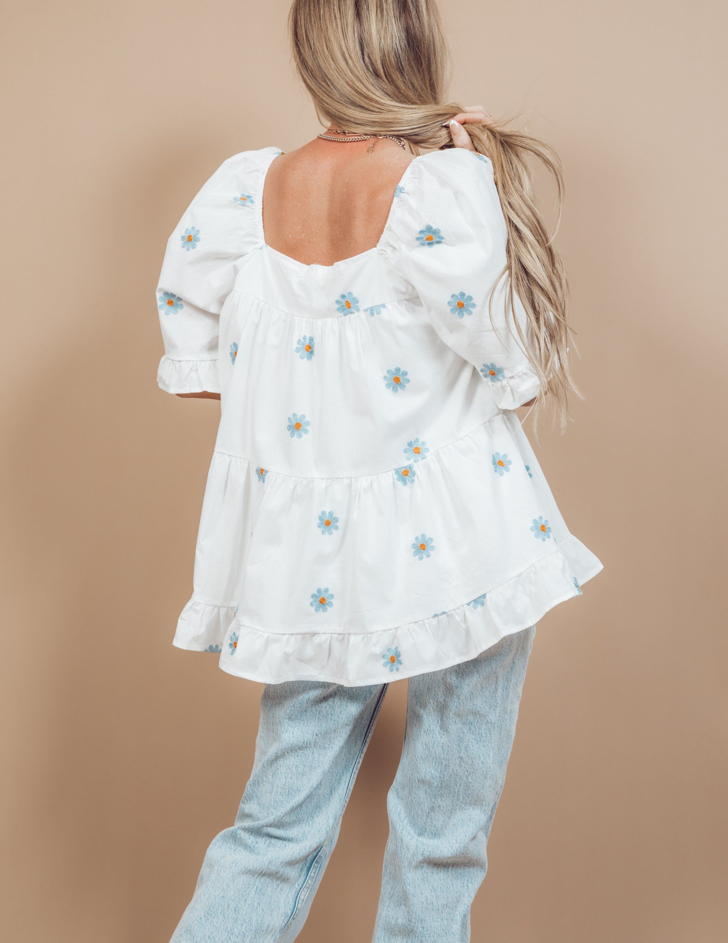Daisy Embroidered Square Neck Top sold by Shop Stevie product image thumbnail 3