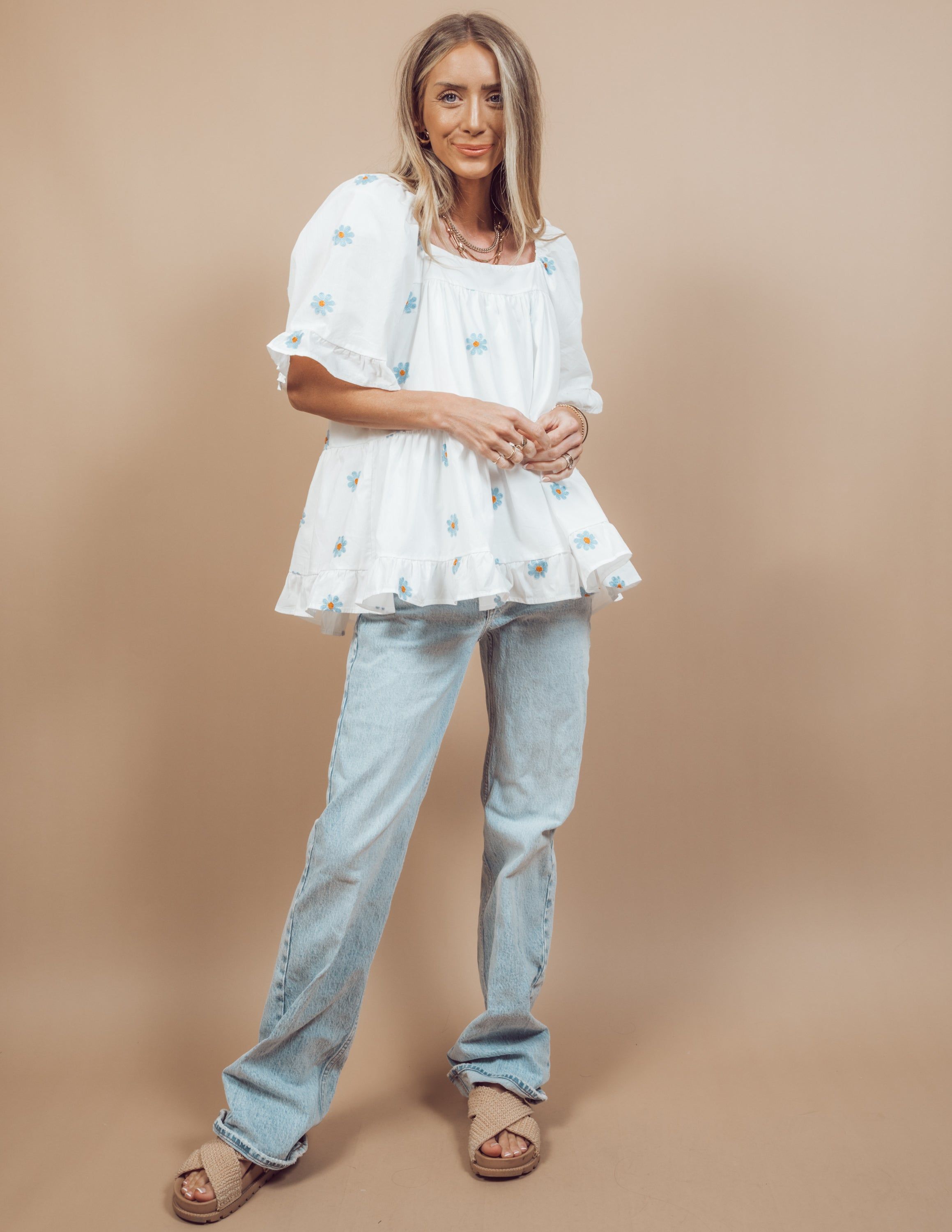 Daisy Embroidered Square Neck Top sold by Shop Stevie product image thumbnail 2