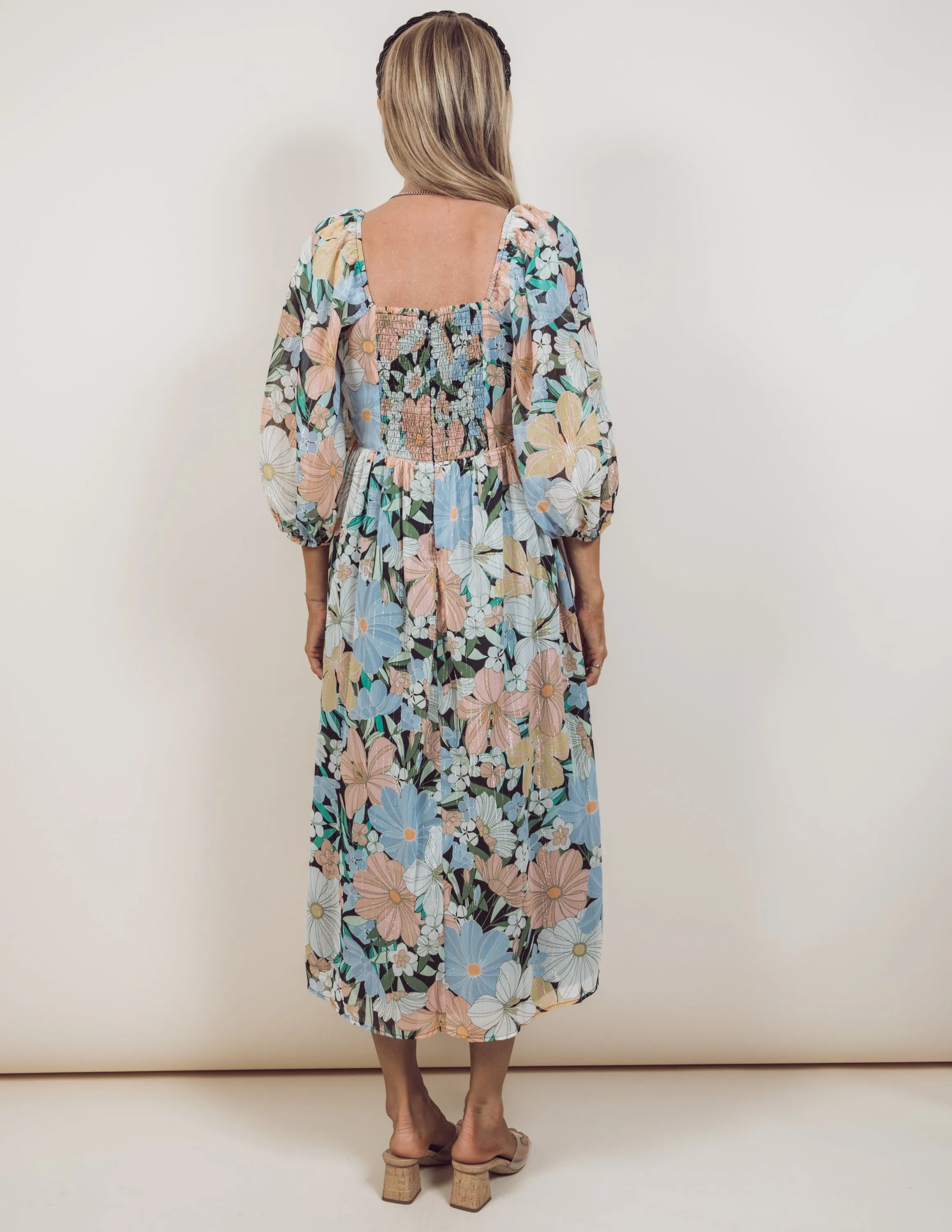 Sylvie Floral Midi Dress sold by Shop Stevie product image thumbnail 3