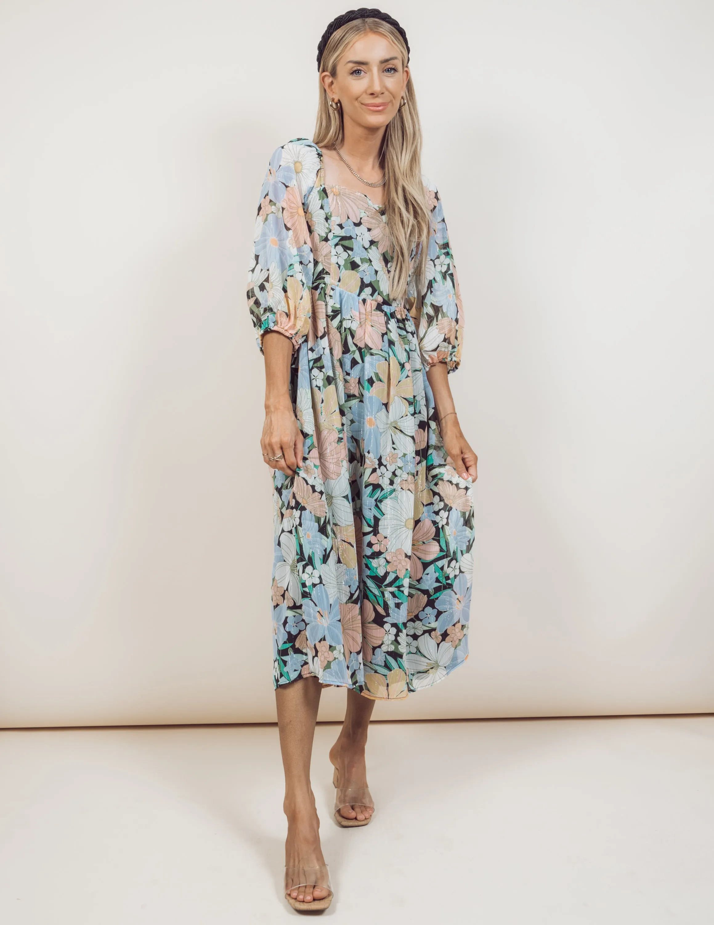 Sylvie Floral Midi Dress sold by Shop Stevie product image thumbnail 2