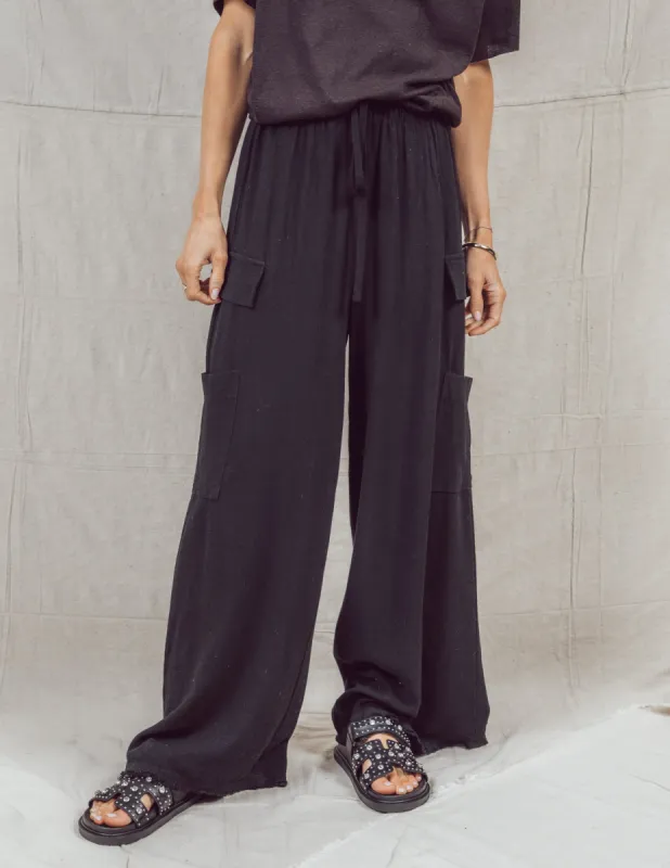 Lena Linen Cargo Pants sold by Shop Stevie