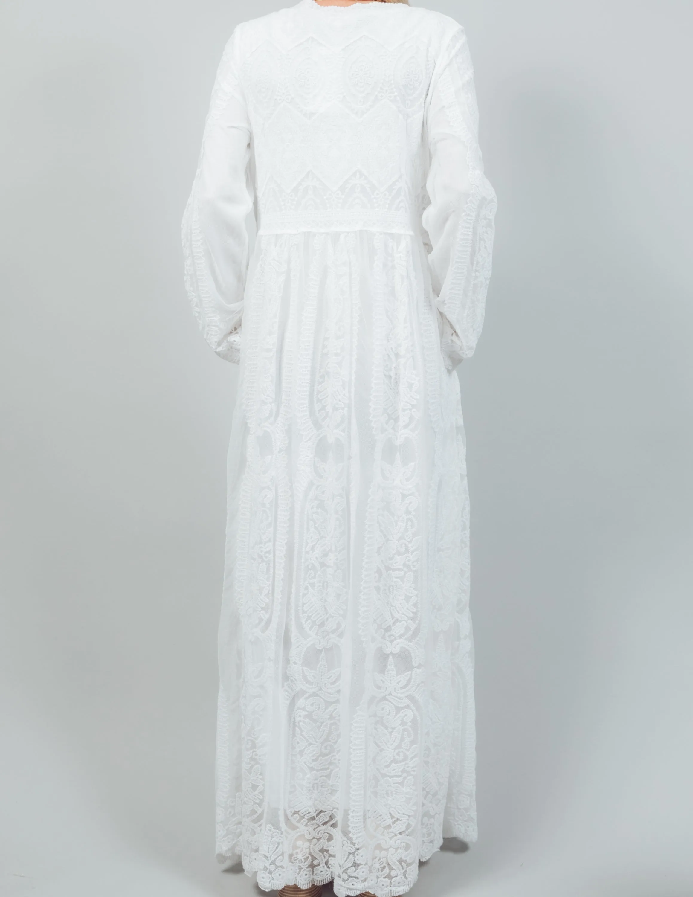 Dress in White Embroidered Lace Dress *RESTOCKING SOON* sold by Shop Stevie product image thumbnail 3