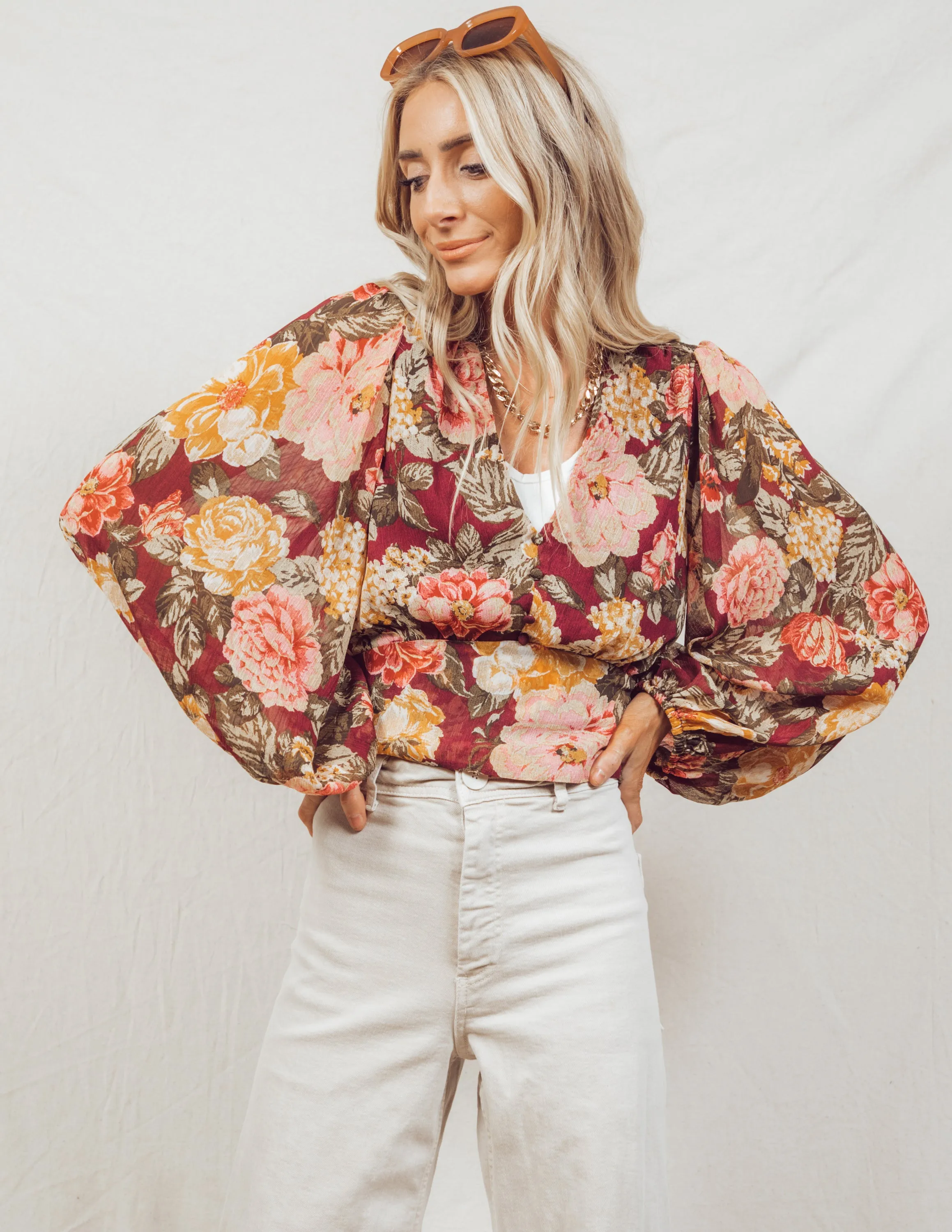 Callie Floral Top sold by Shop Stevie