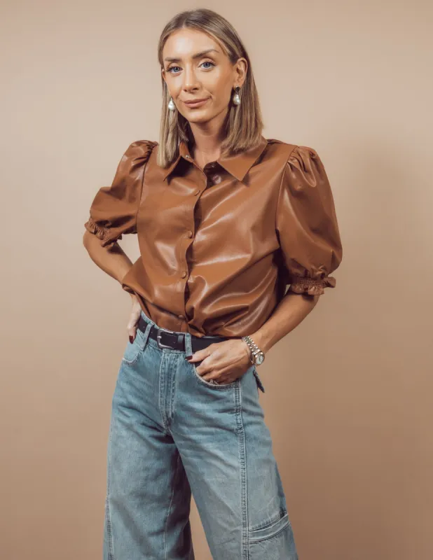 Bronte Faux Leather Top sold by Shop Stevie