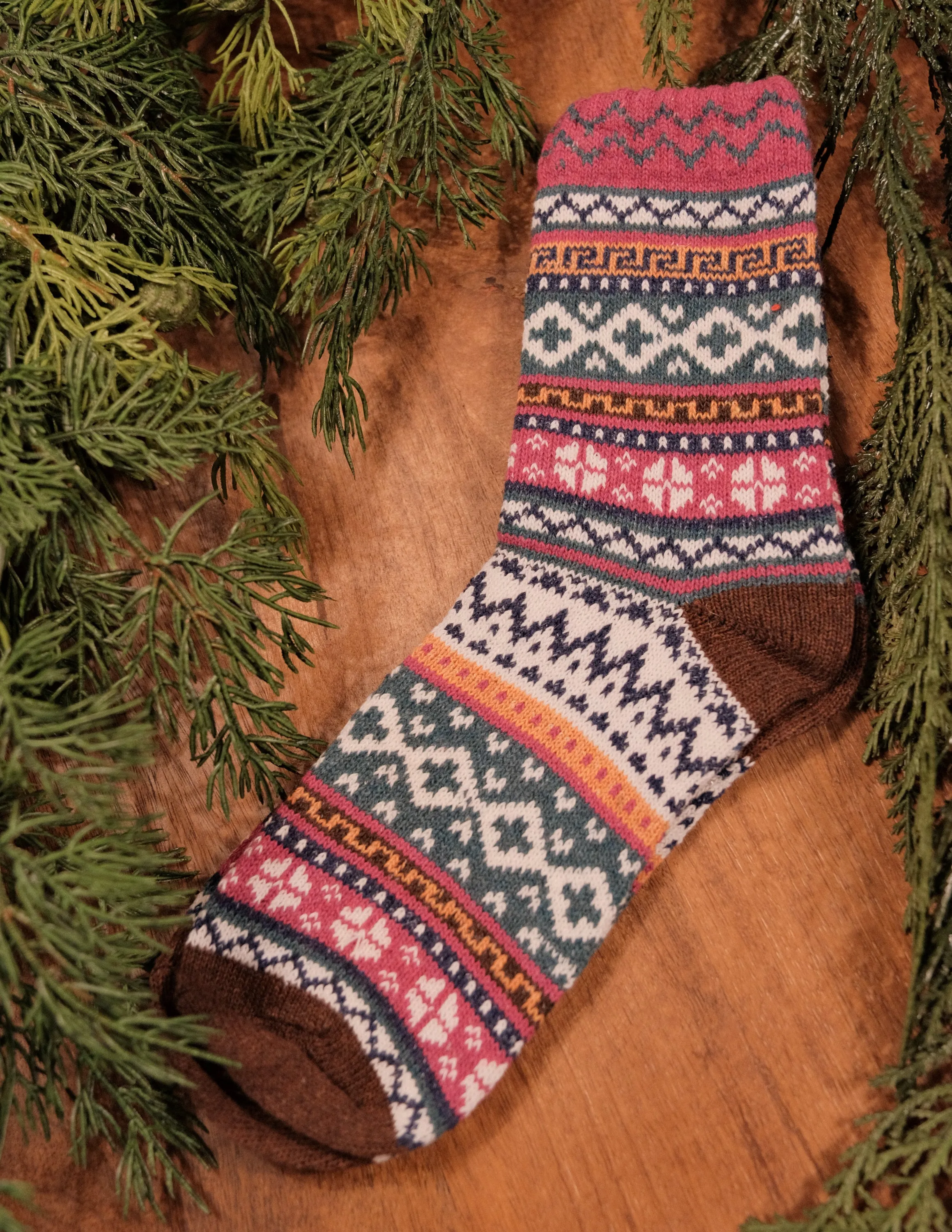 Festive Detail Sock in Purple sold by Shop Stevie