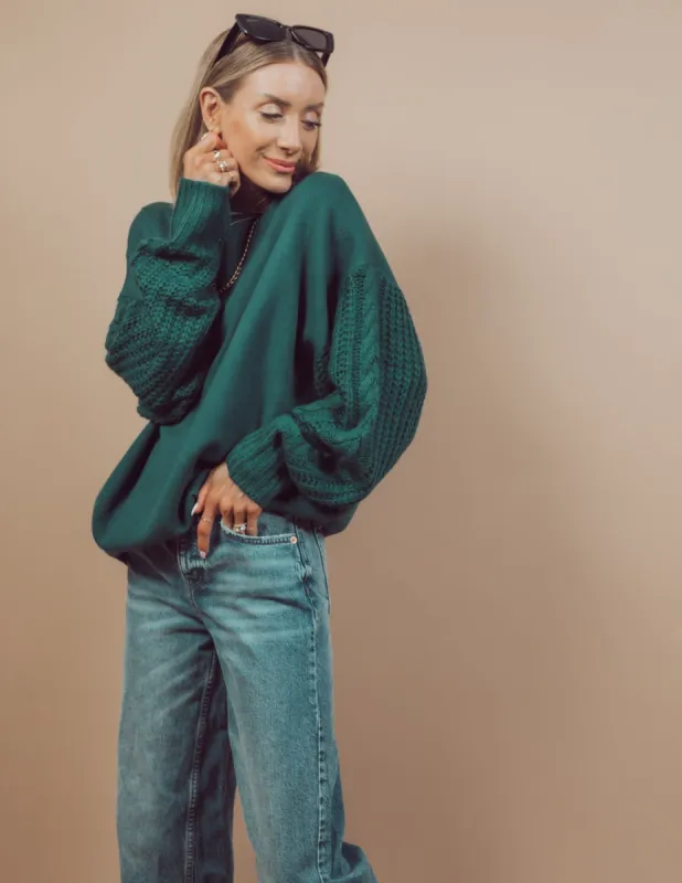 Tania Sweater in Hunter Green sold by Shop Stevie