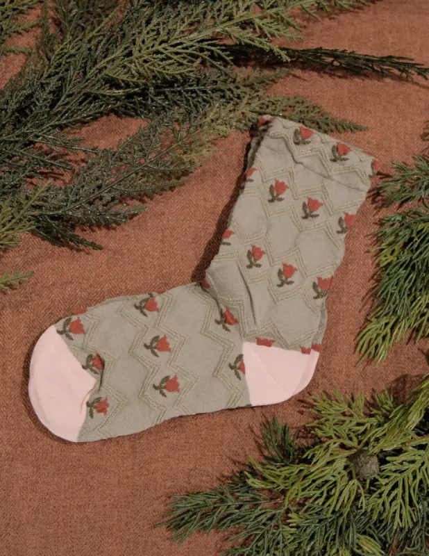 Rose Textured Sock sold by Shop Stevie