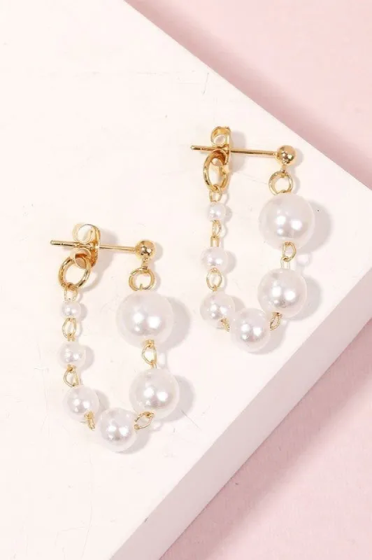 Mini Pearl Bead Chain Earrings sold by Shop Stevie