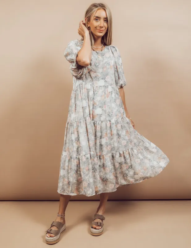 Milani Floral Chiffon Dress sold by Shop Stevie