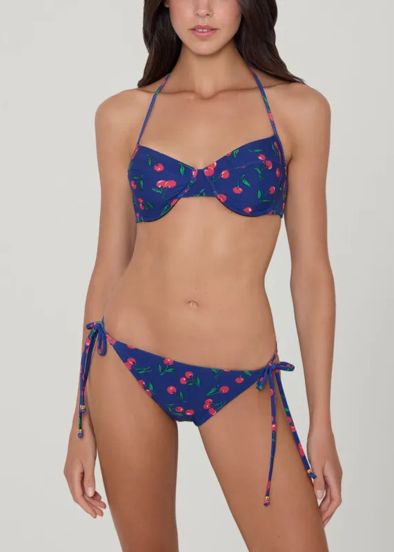 Navy Cherries Bra Halter Top sold by Shoshanna