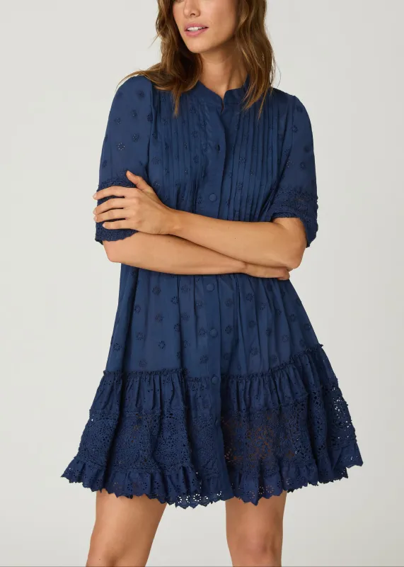 Navy Milos Mini Dress made by Shoshanna