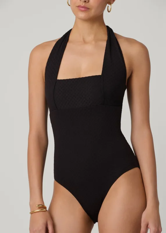 Jet Retro Halter One Piece sold by Shoshanna