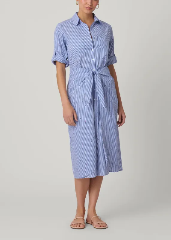 French Blue Tie Shirtdress made by Shoshanna