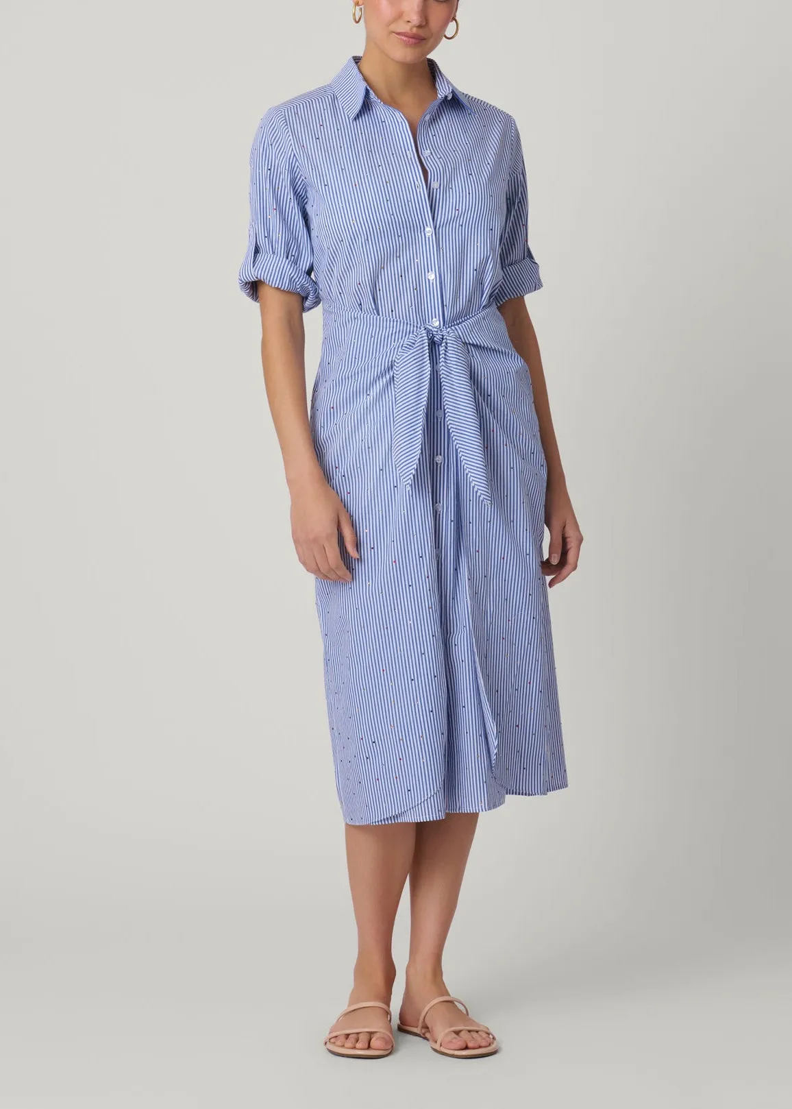 French Blue Tie Shirtdress sold by Shoshanna