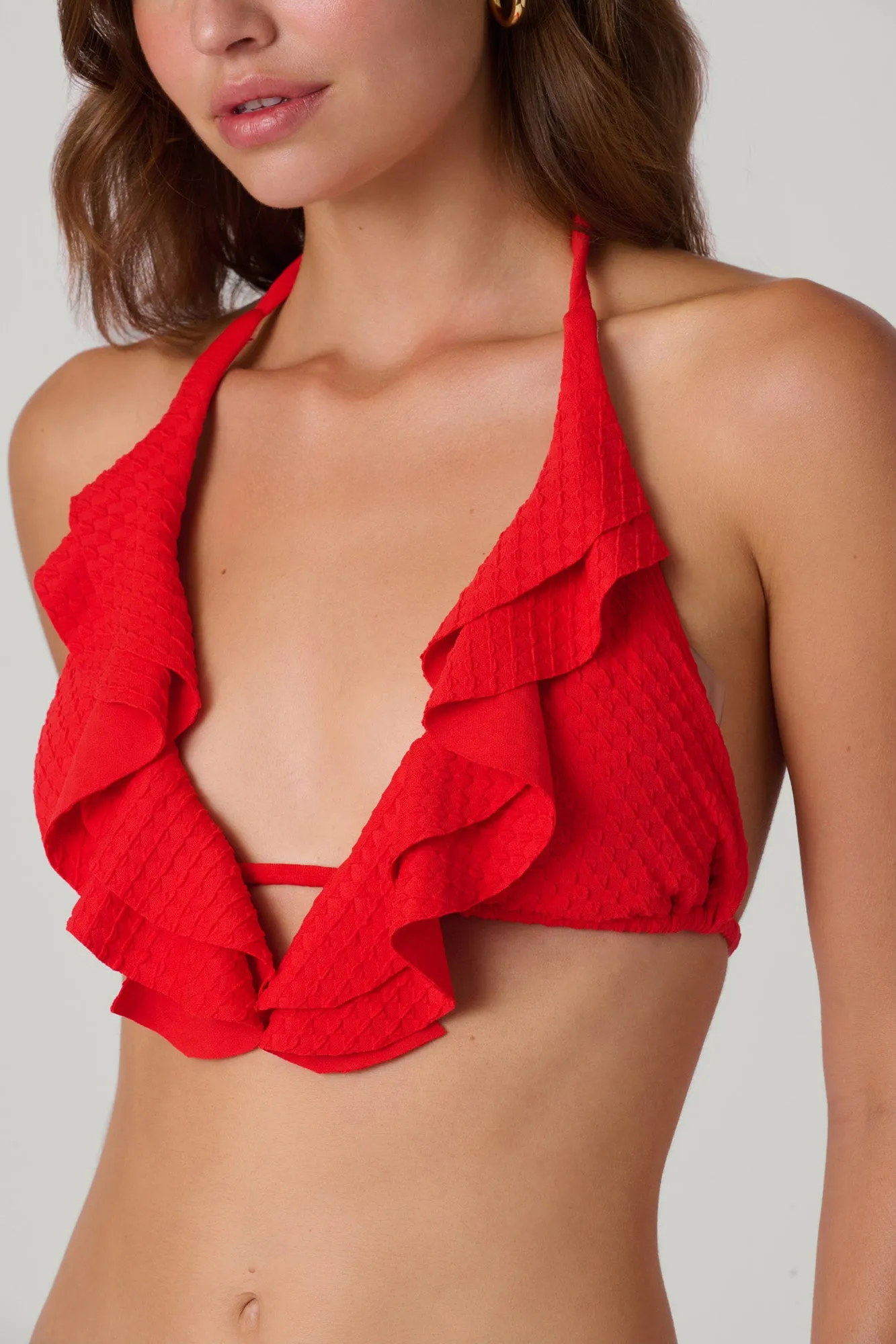 Vermilion Ruffle Halter Top sold by Shoshanna product image thumbnail 2
