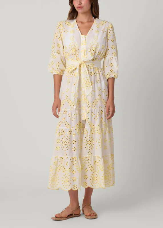 Lemon and White Santorini Dress made by Shoshanna