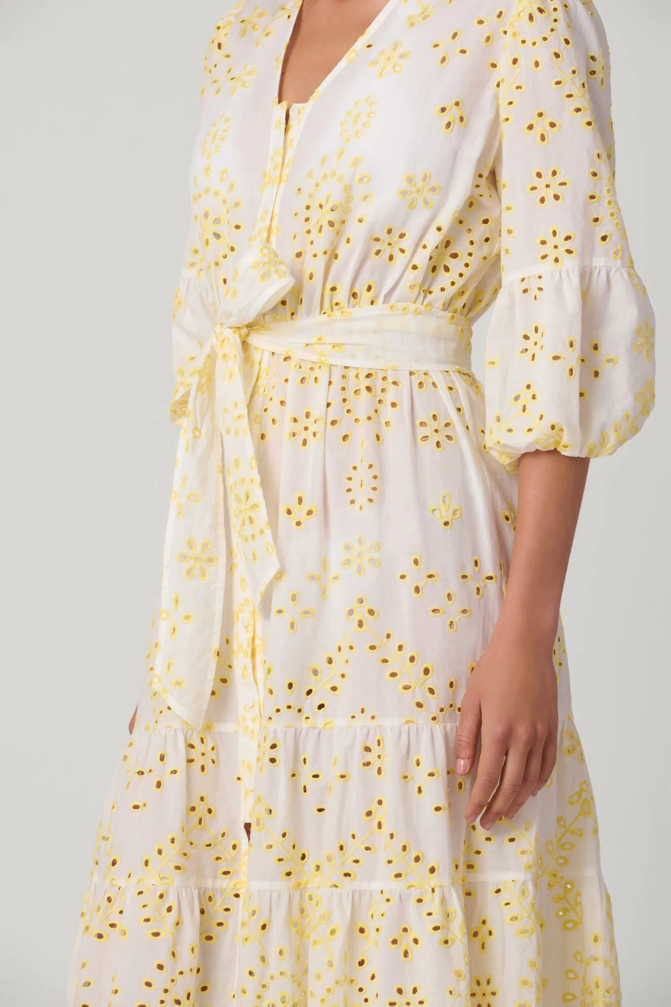 Lemon and White Santorini Dress sold by Shoshanna product image thumbnail 2