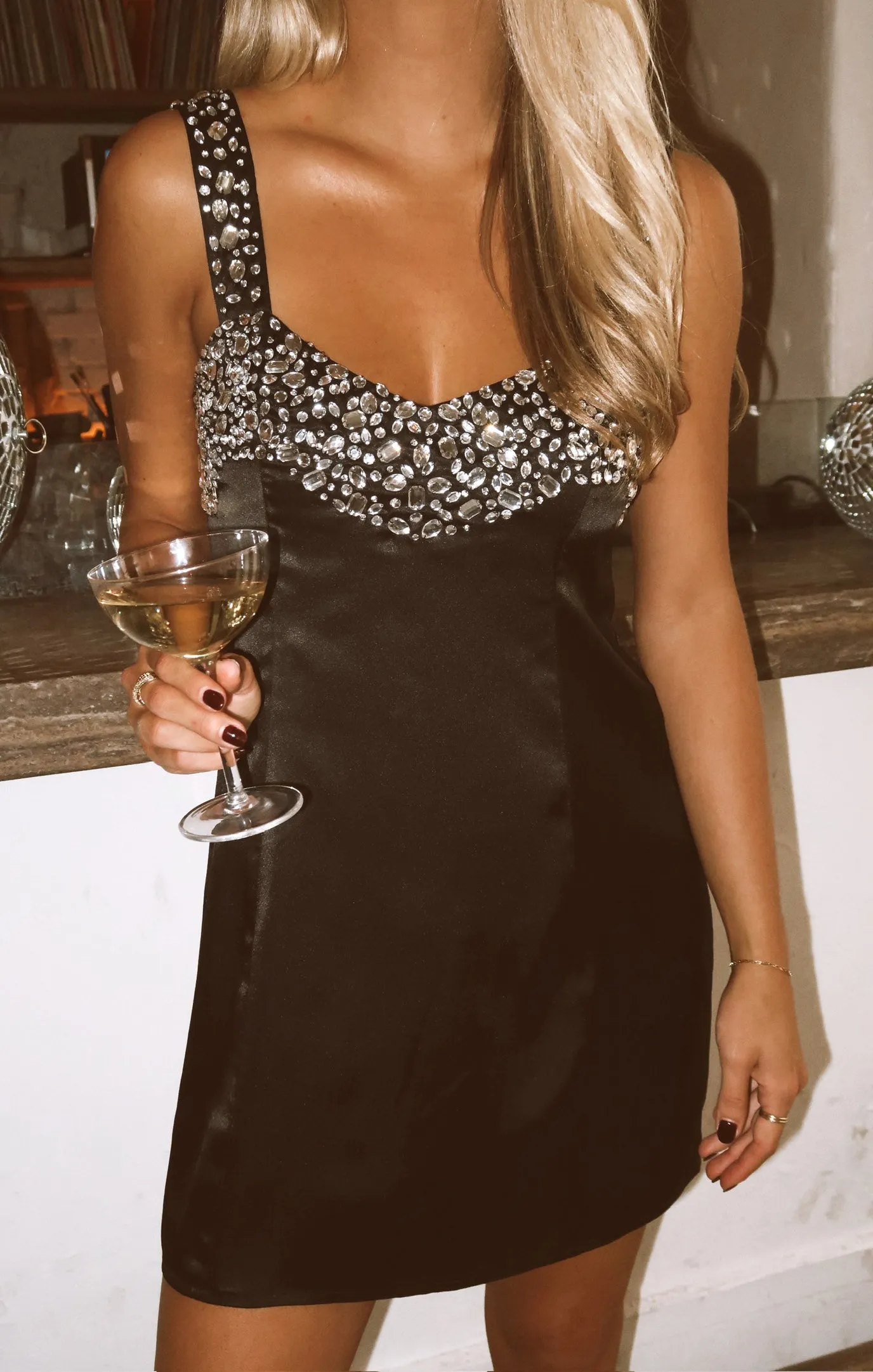 Pamela Mini Dress ~ Black with Jewels sold by Show Me Your MuMu