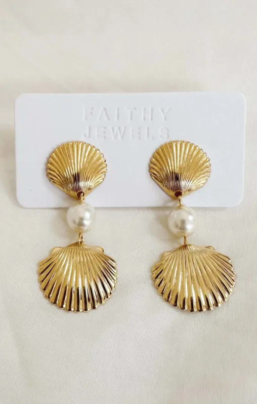 Faithy Jewels Palm Beach Earring ~ Gold sold by Show Me Your MuMu