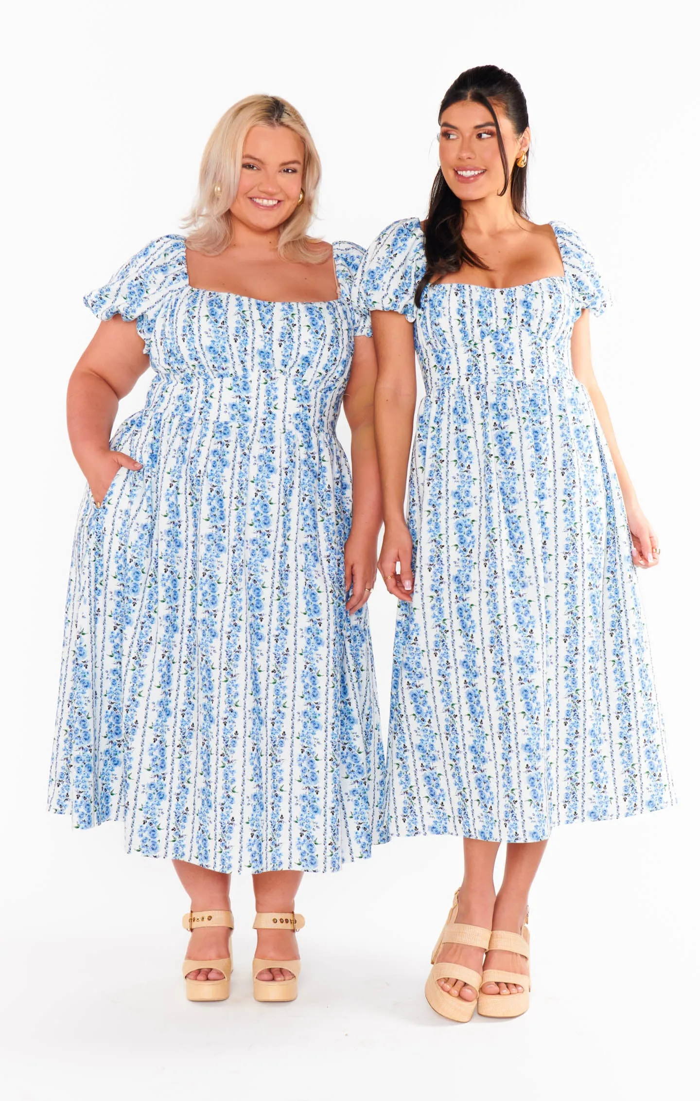 Belle Midi Dress ~ Blue Bliss Stripe sold by Show Me Your MuMu product image thumbnail 3