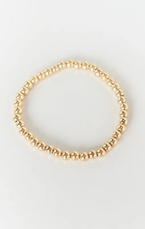 Jonesy Wood Stretch Bracelet ~ 14K gold filled beaded sold by Show Me Your MuMu