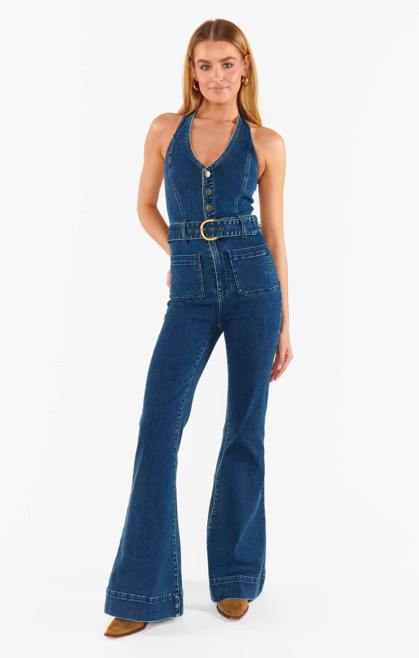 Fort Worth Jumpsuit ~ Ridge Blue sold by Show Me Your MuMu product image thumbnail 5