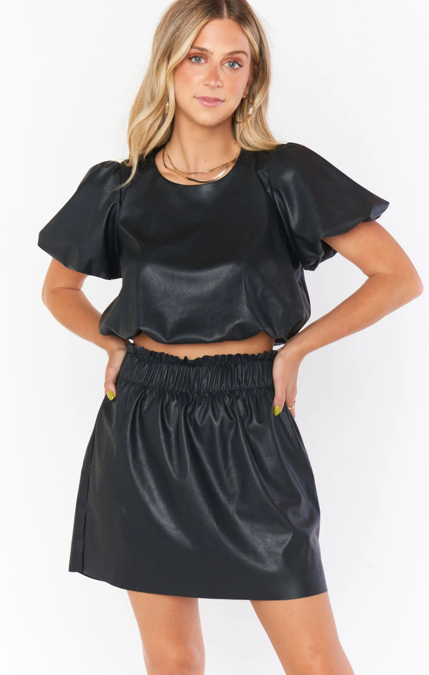 Malone Mini Skirt ~ Black Faux Leather sold by Show Me Your MuMu product image thumbnail 3