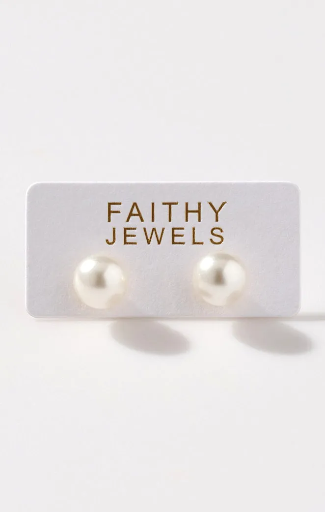 Faithy Jewels Pearl Stud Earring ~ Pearl sold by Show Me Your MuMu
