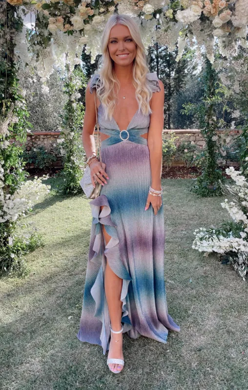 Francie Ruffle Dress ~ Ombre Metallic Crinkle sold by Show Me Your MuMu