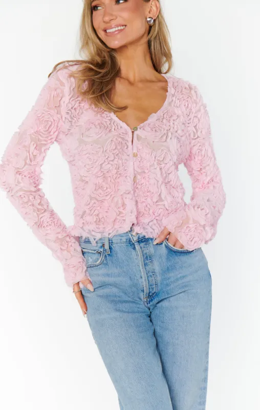 Maxene Top ~ Rosette Mesh Pink sold by Show Me Your MuMu