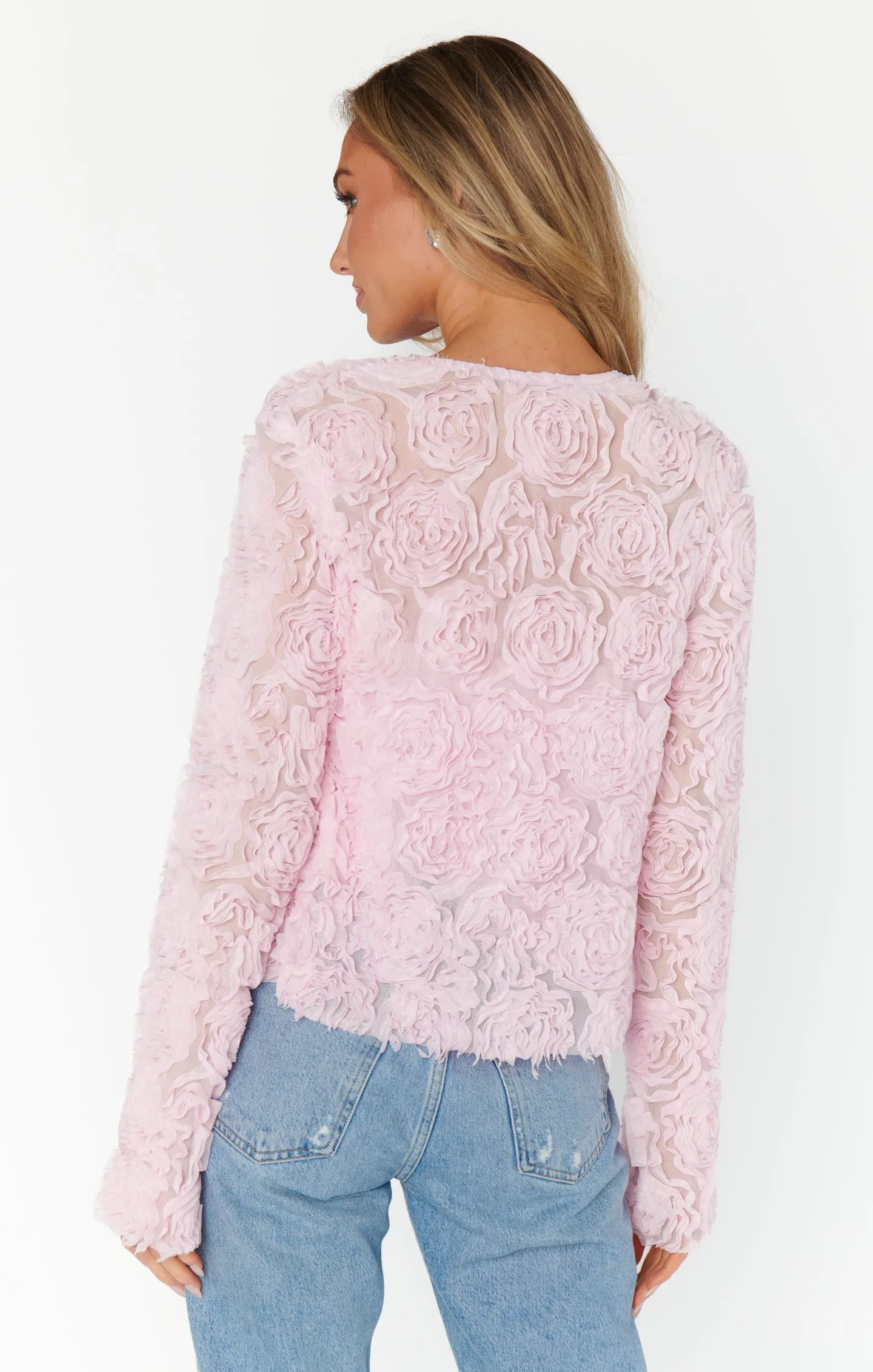 Maxene Top ~ Rosette Mesh Pink sold by Show Me Your MuMu product image thumbnail 5