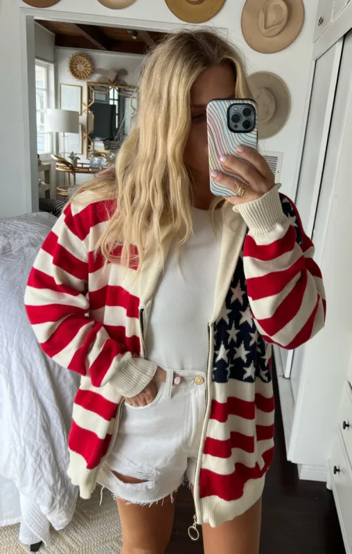 Zippy Cardigan ~ America Knit sold by Show Me Your MuMu