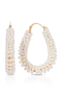 Ettika Pearl Wrapped Hoop Earrings ~ Pearl sold by Show Me Your MuMu product image thumbnail 2