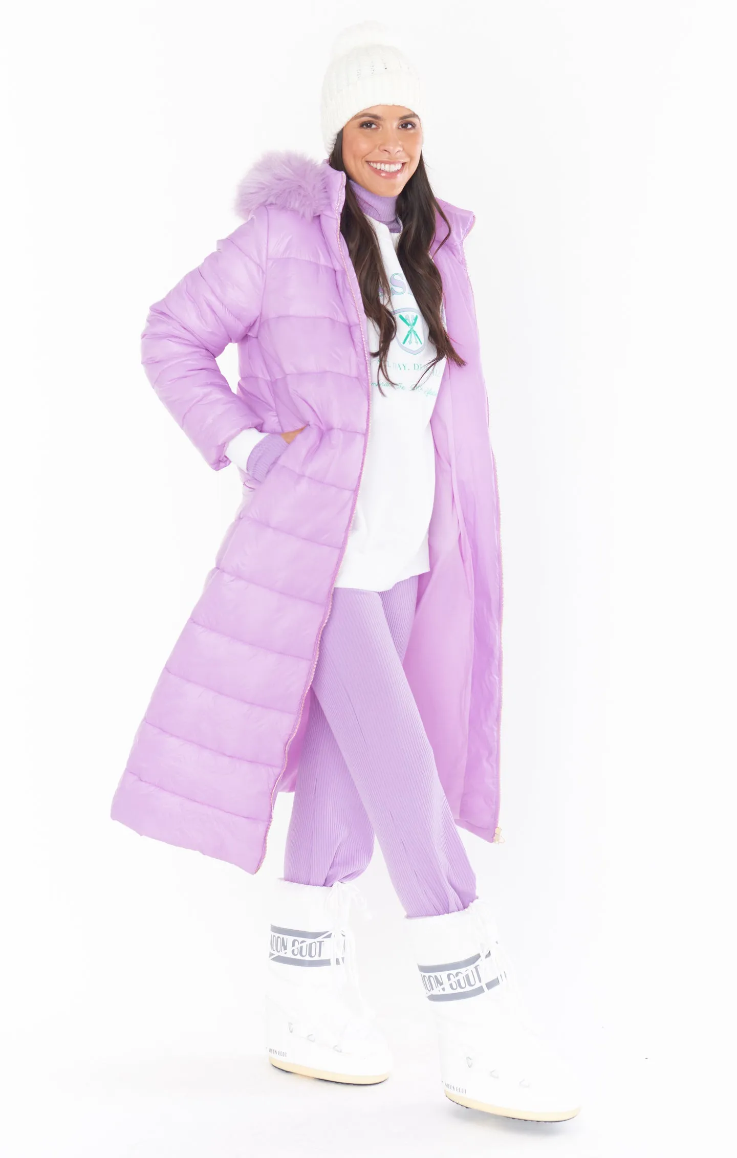 Snowmass Puffer Jacket ~ Powder Purple with Faux Fur sold by Show Me Your MuMu product image thumbnail 3