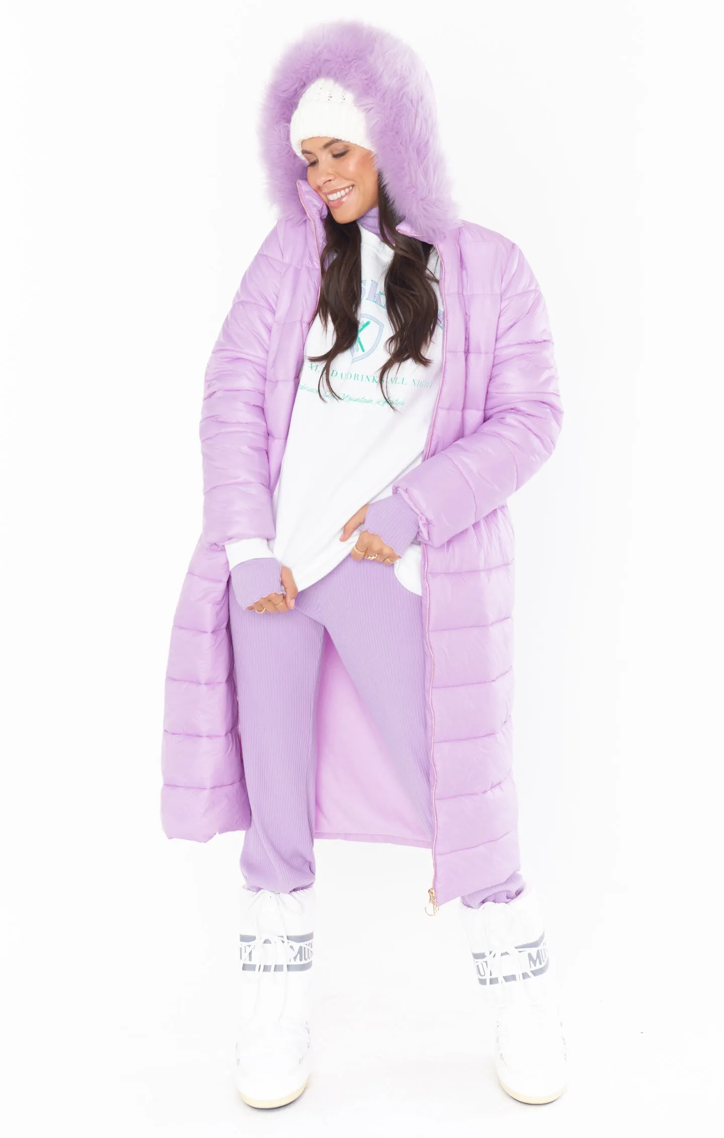 Snowmass Puffer Jacket ~ Powder Purple with Faux Fur sold by Show Me Your MuMu product image thumbnail 5