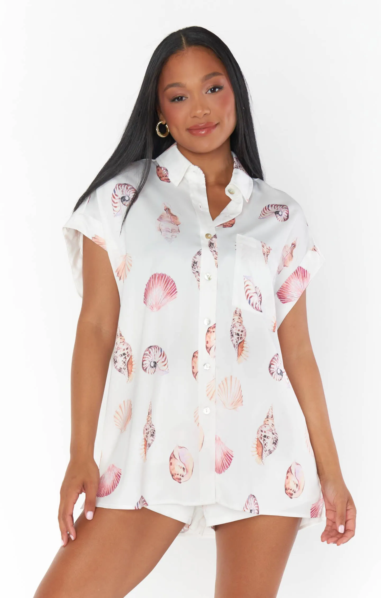 Day Dream PJ Set ~ White Shell Luxe Satin sold by Show Me Your MuMu product image thumbnail 5