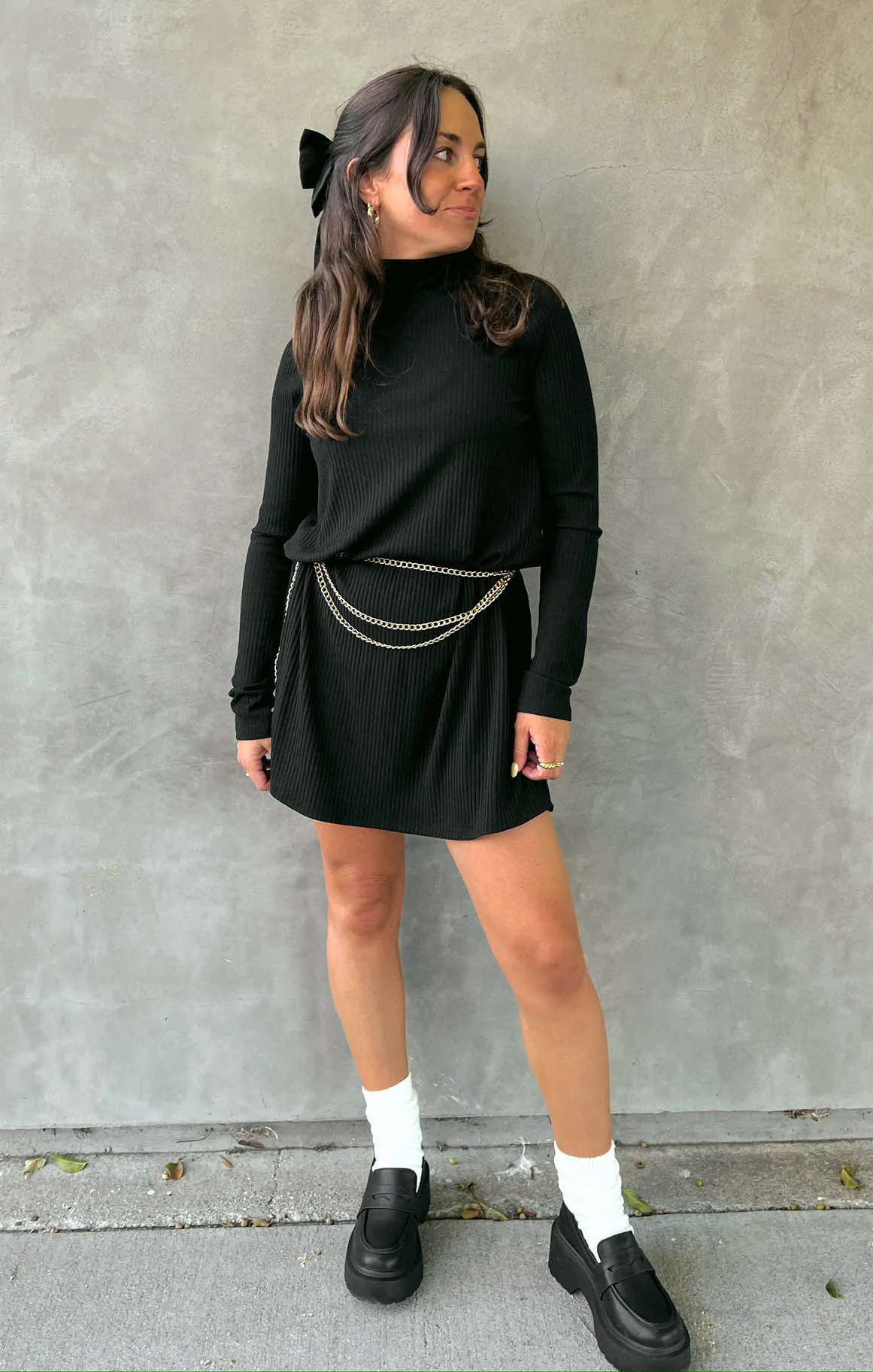Tammy Turtleneck Dress ~ Winter Rib Black sold by Show Me Your MuMu product image thumbnail 4
