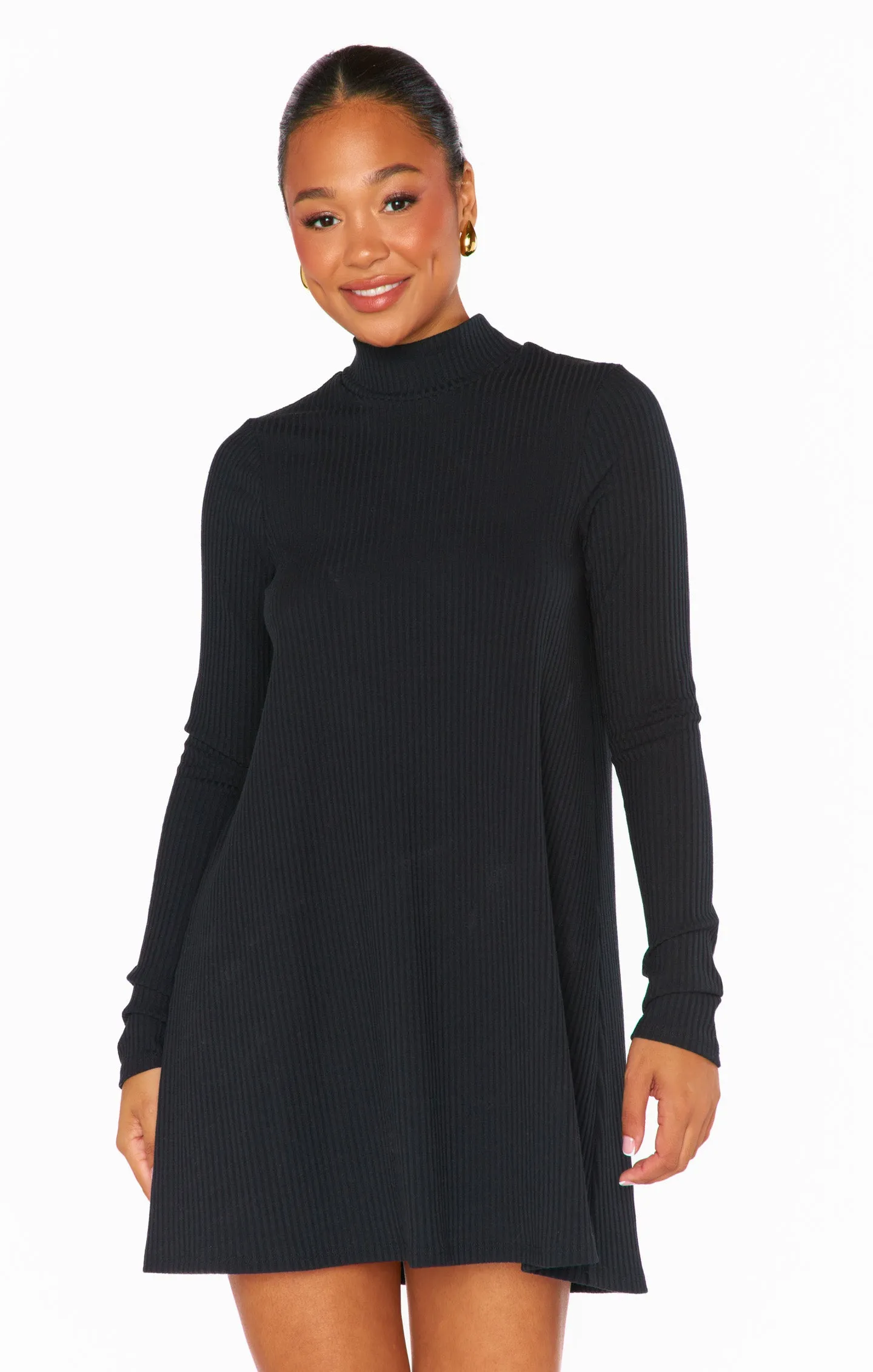 Tammy Turtleneck Dress ~ Winter Rib Black sold by Show Me Your MuMu