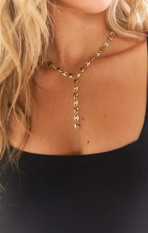 Sofi Pave Lariat Necklace ~ Gold Plated sold by Show Me Your MuMu