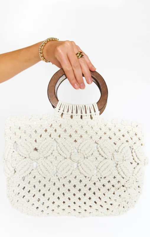 Macrame Bag ~ Floral Ivory sold by Show Me Your MuMu