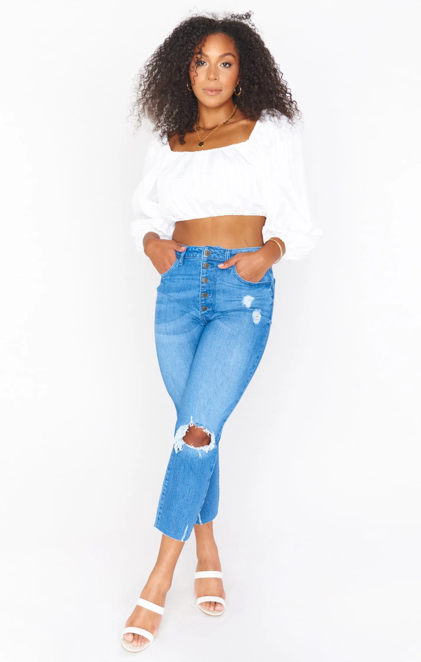 Keepsake Crop Top ~ White Crinkle sold by Show Me Your MuMu product image thumbnail 4
