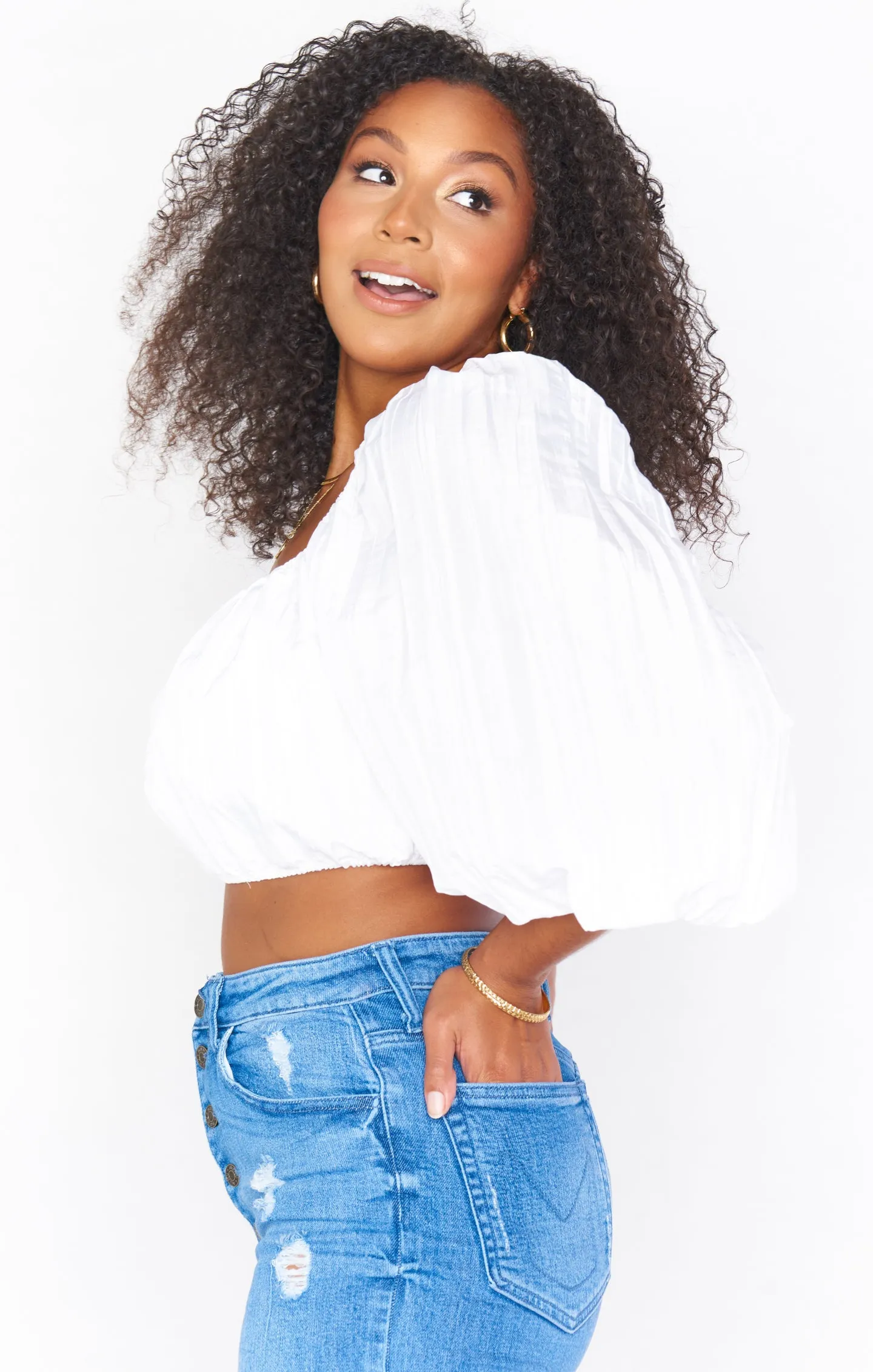 Keepsake Crop Top ~ White Crinkle sold by Show Me Your MuMu product image thumbnail 2